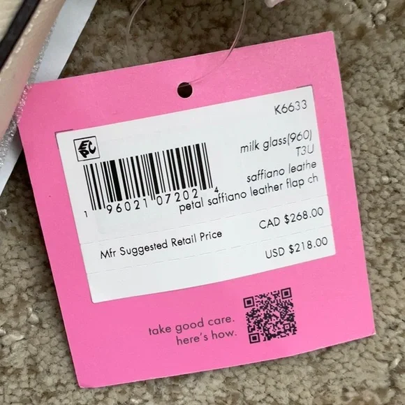 NWT Kate Spade Leather Petal Flap Chain Crossbody Wallet in Milk Glass - Picture 9 of 10